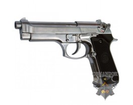 Страйкбольный пистолет Beretta M92S, металл, хром
