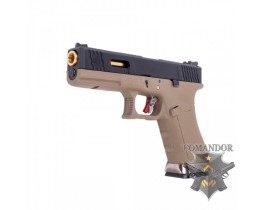 Пистолет WE Glock 17 T6 (gold barrel/tan frame)