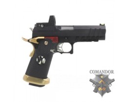Пистолет AW Custom HX26 Hi-Capa with Docter Gas Blowback Pistol - Black / Gold